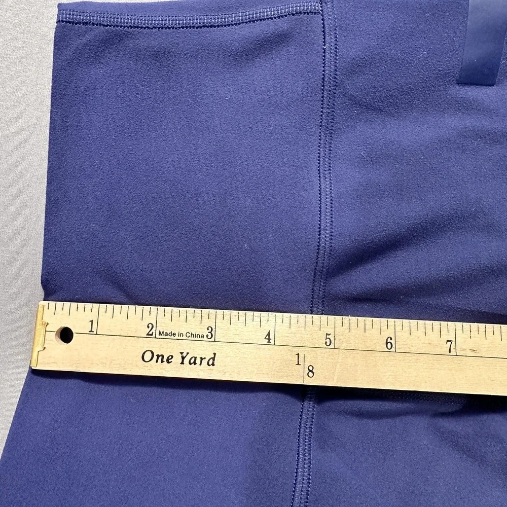 Lululemon Leggings Womens 4 Blue High Rise Ankle Logo Yoga Athletic Stretch Gym